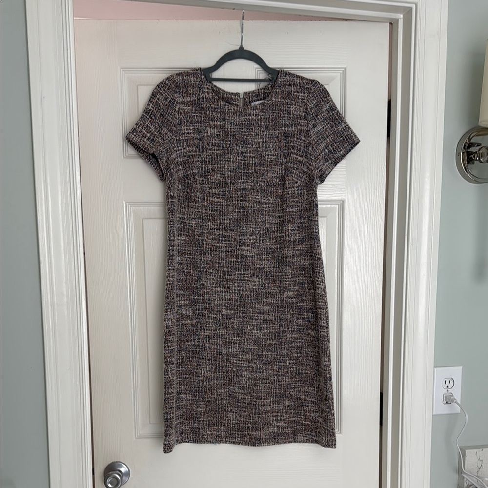 Calvin Klein Brown and White Sheath Mini Dress